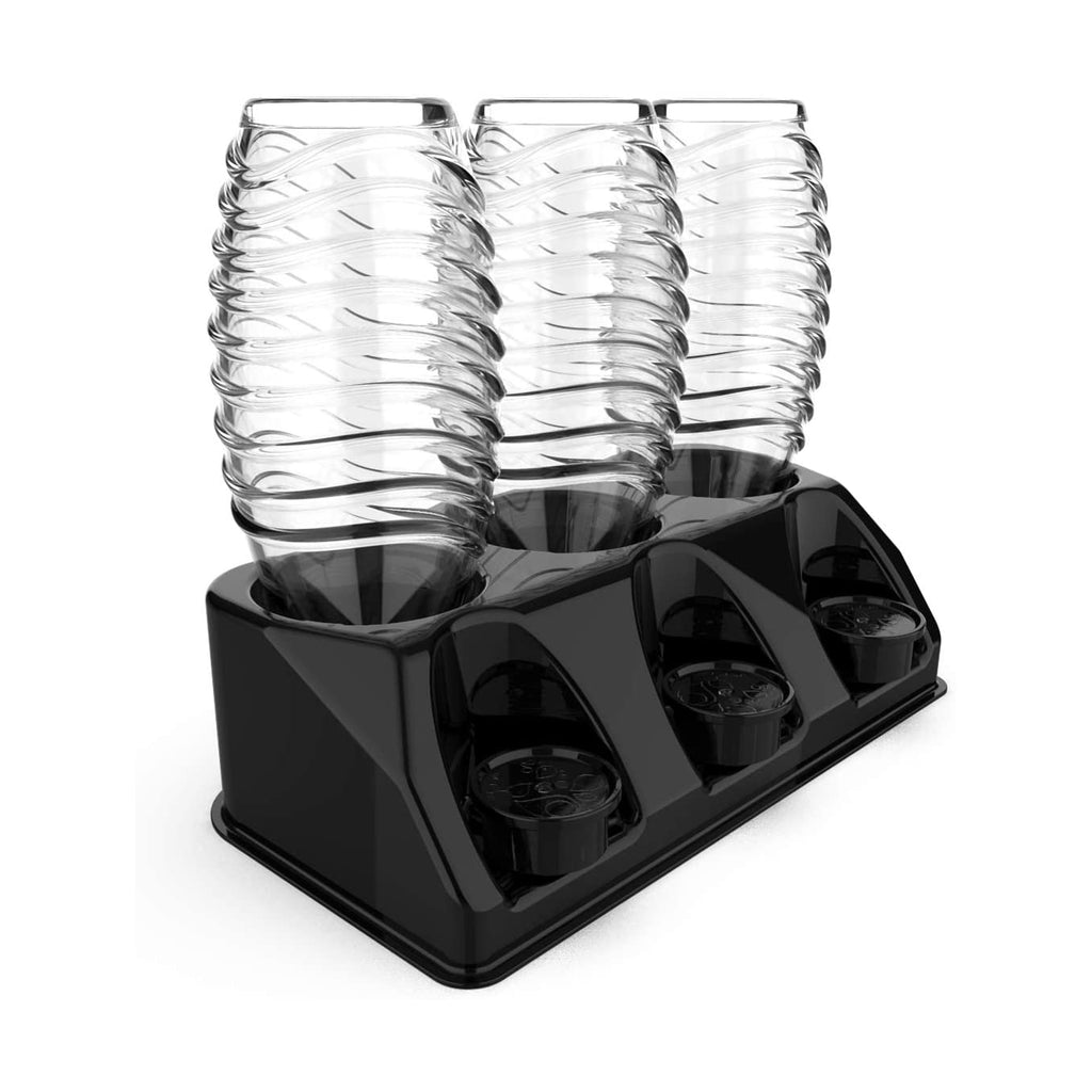 SodaClean® Premium 3er Flaschenhalter für Sodastream  Kunststoff Hochglanz schwarz - Sodaclean
