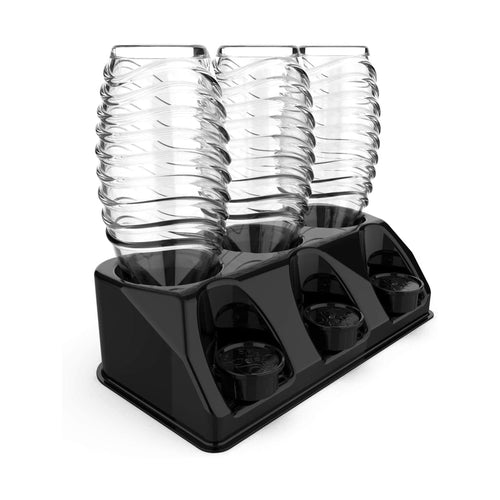 SodaClean® Premium 3er Flaschenhalter für Sodastream  Kunststoff Hochglanz schwarz - Sodaclean