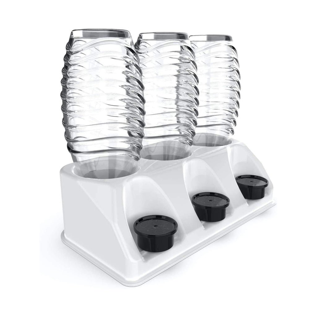 SodaClean® Premium 3er Flaschenhalter für Sodastream Kunststoff Hochglanz weiss - Sodaclean