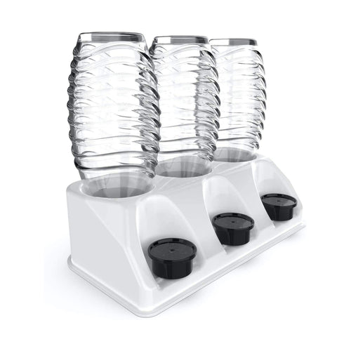 SodaClean® Premium 3er Flaschenhalter für Sodastream Kunststoff Hochglanz weiss - Sodaclean