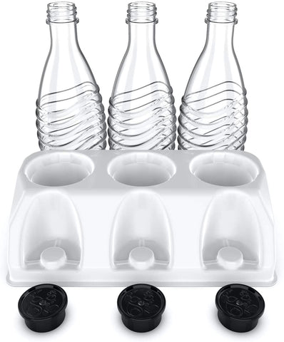 SodaClean® Premium 3er Flaschenhalter für Sodastream Kunststoff Hochglanz weiss - Sodaclean