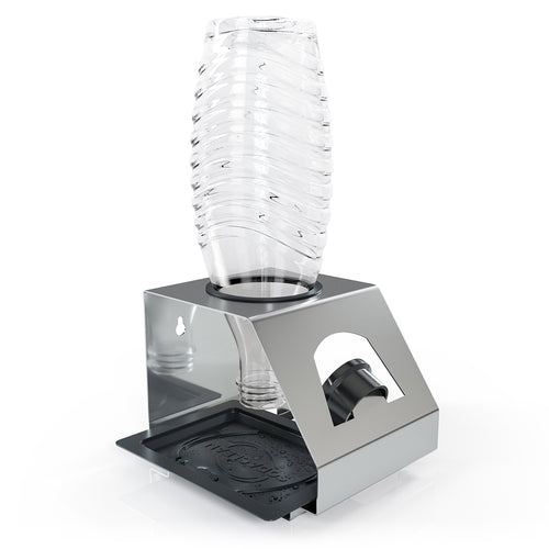 SodaClean® Premium 1er Flaschenhalter für Sodastream  aus Edelstahl mit Abtropfwanne - Sodaclean