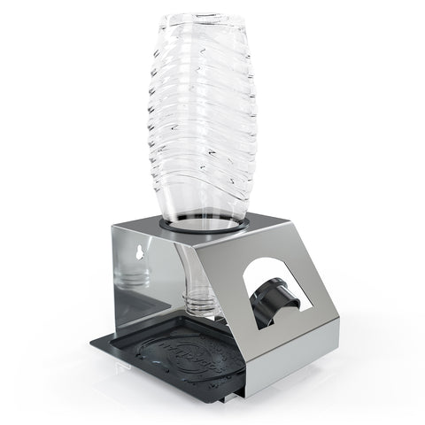 SodaClean® Premium 1er Flaschenhalter für Sodastream  aus Edelstahl mit Abtropfwanne - Sodaclean