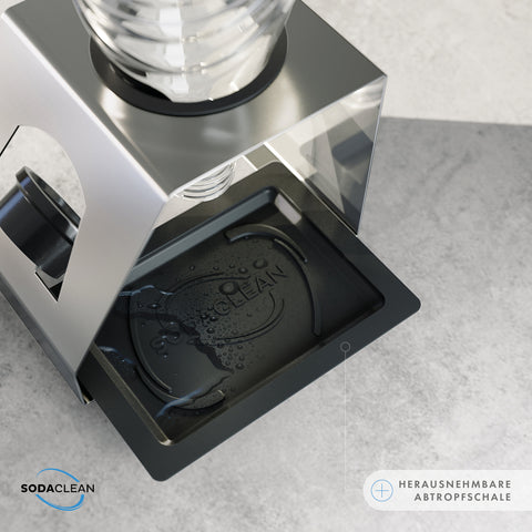 SodaClean® Premium 1er Flaschenhalter für Sodastream  aus Edelstahl mit Abtropfwanne - Sodaclean