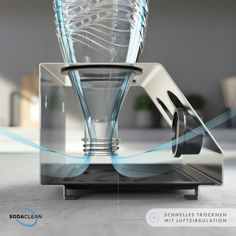 SodaClean® Premium 2er Flaschenhalter für Sodastream  aus Edelstahl mit Abtropfwanne - Sodaclean
