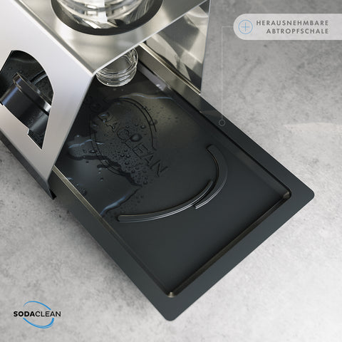 SodaClean® Premium 3er Flaschenhalter für Sodastream  aus Edelstahl mit Abtropfwanne - Sodaclean