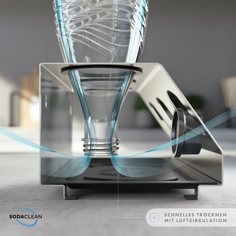 SodaClean® Premium 3er Flaschenhalter für Sodastream  aus Edelstahl mit Abtropfwanne - Sodaclean