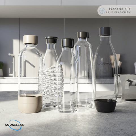 SodaClean® Premium 3er Flaschenhalter für Sodastream  Kunststoff Hochglanz schwarz - Sodaclean
